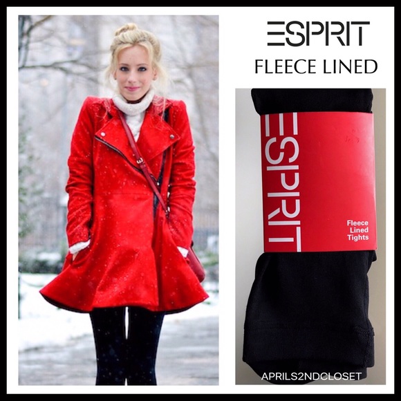 Esprit Accessories - COZY BLACK FLEECE LINED TIGHTS A2C